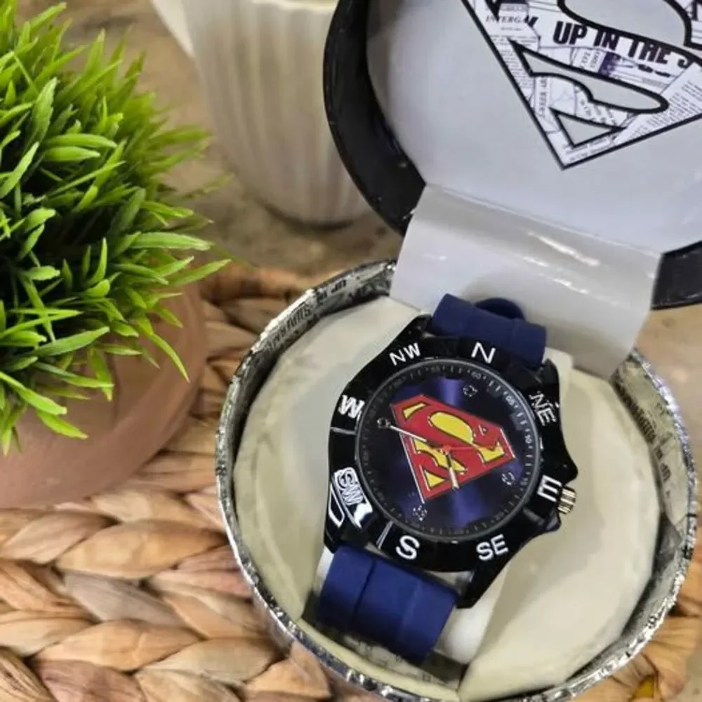 Superman Blue Silicone Strap Watch